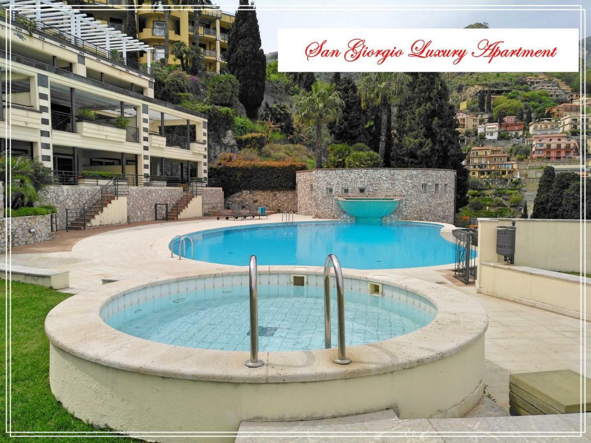 San Giorgio Luxury Apartment Taormina-Panoramic Pool & Parking Space Zewnętrze zdjęcie