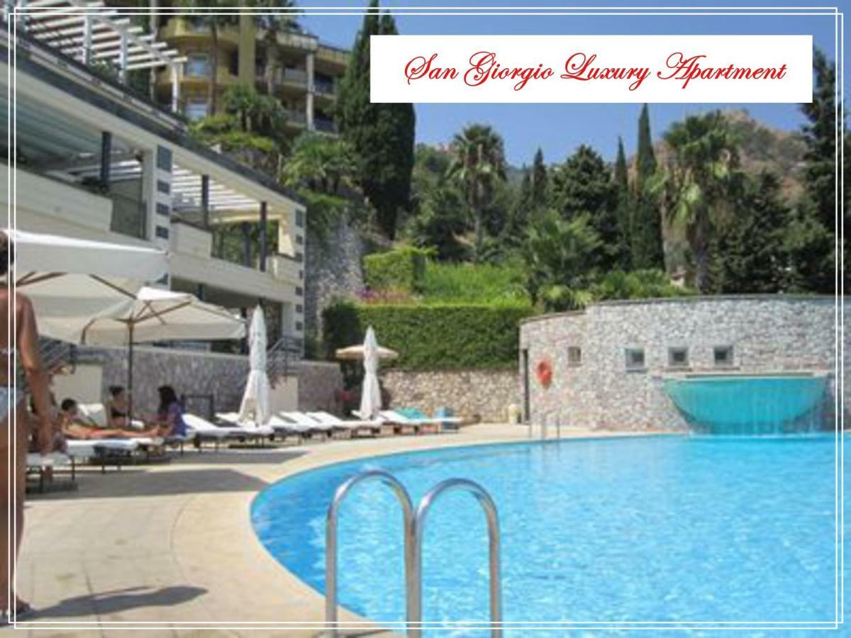 San Giorgio Luxury Apartment Taormina-Panoramic Pool & Parking Space Zewnętrze zdjęcie